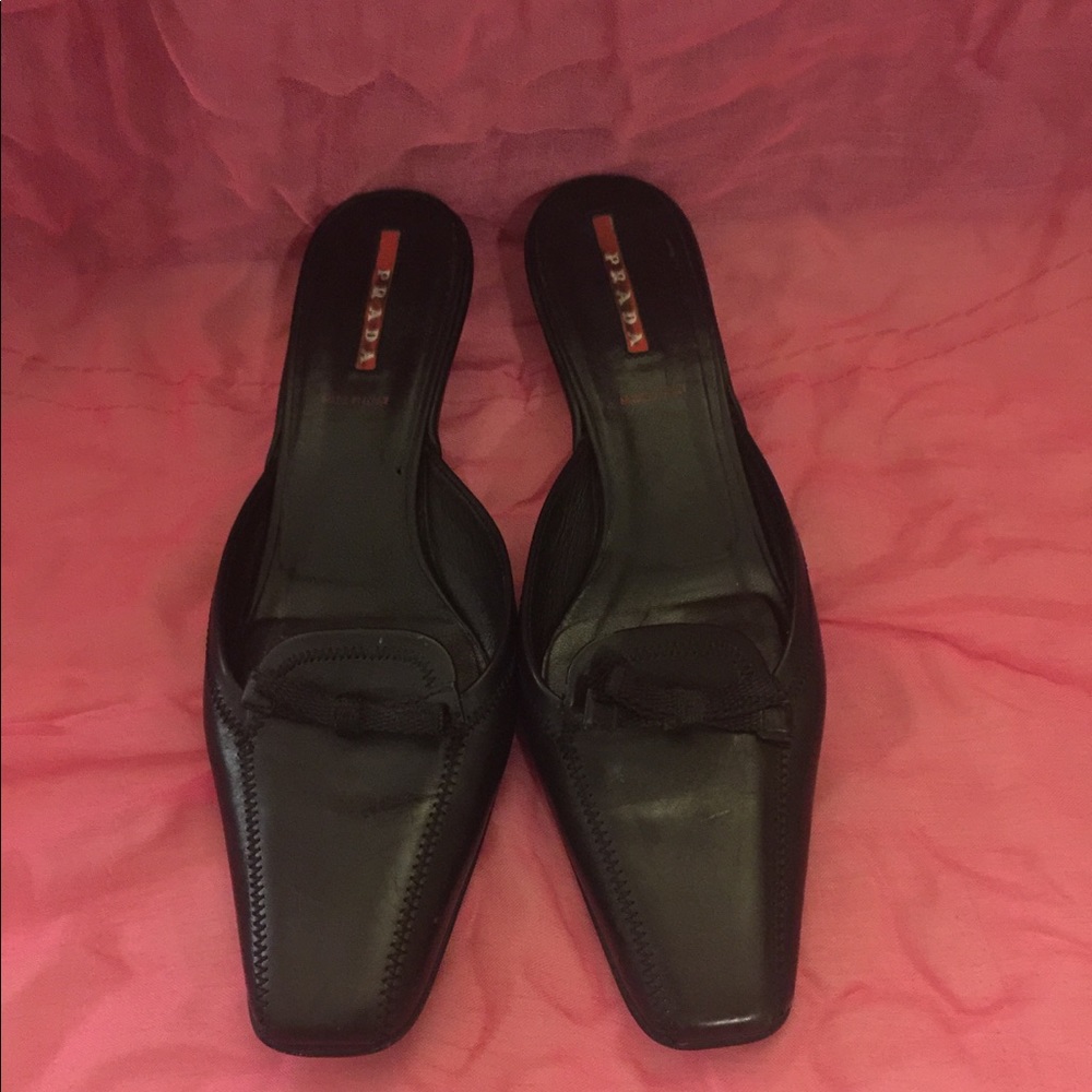 Prada Black Slides